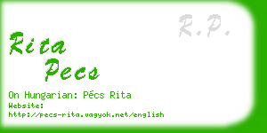 rita pecs business card