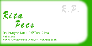 rita pecs business card